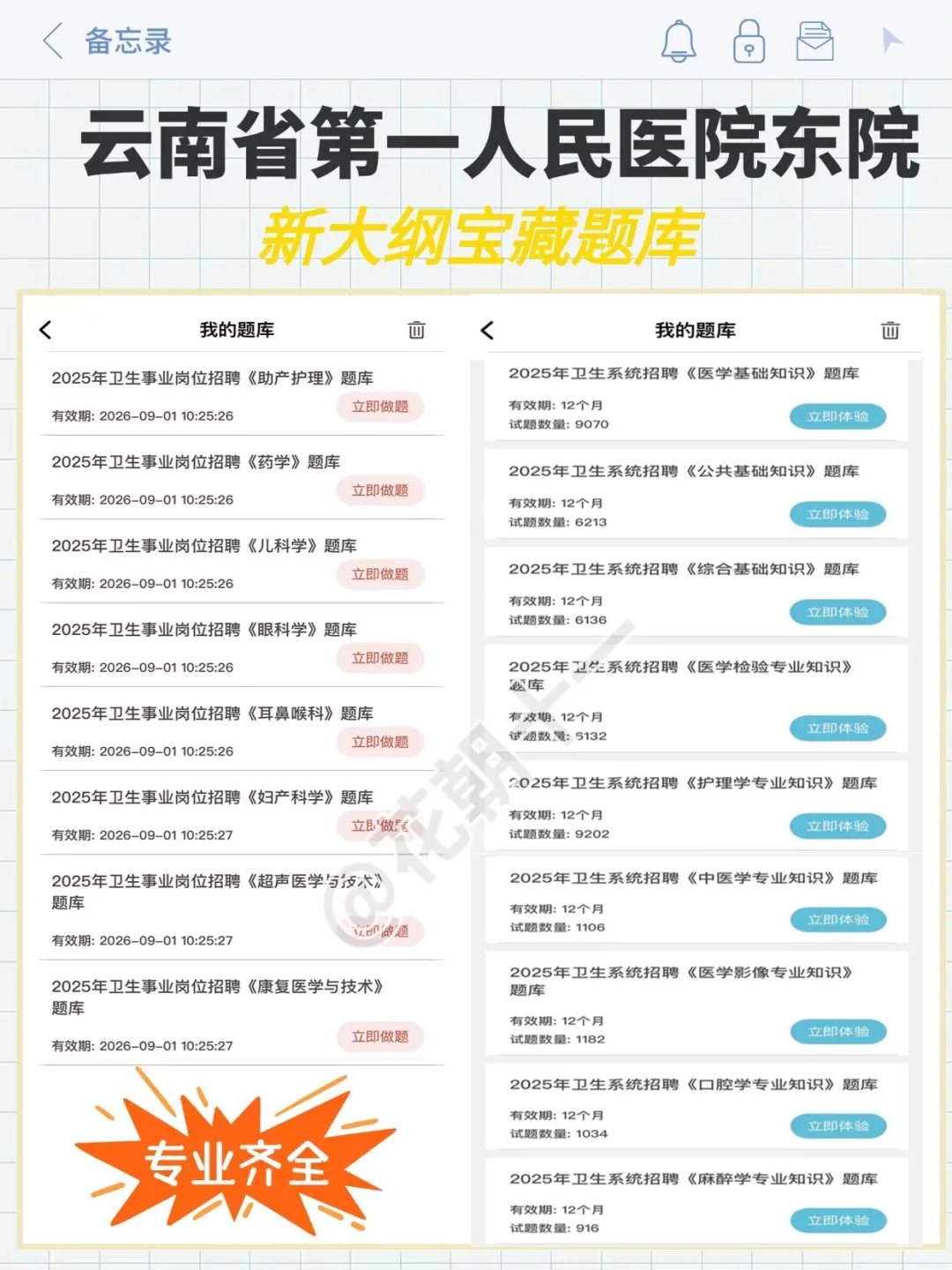 云南省第一人民医院东院，无非这些，赶紧背