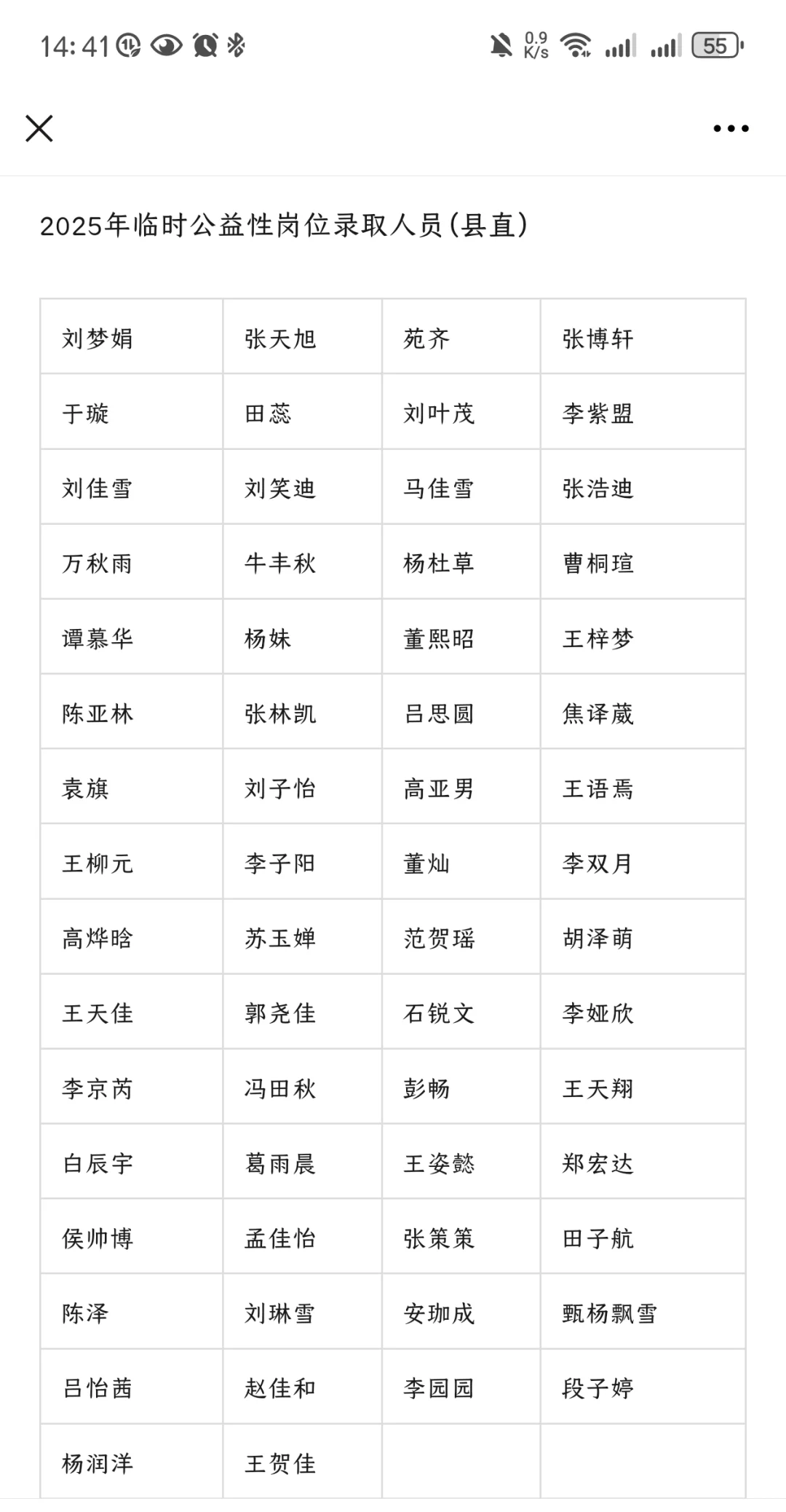 25年曲阳公益岗录取名单🔥