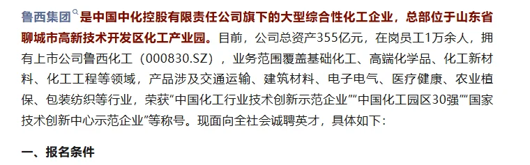 2026年度聊城鲁西集团公开招聘简章