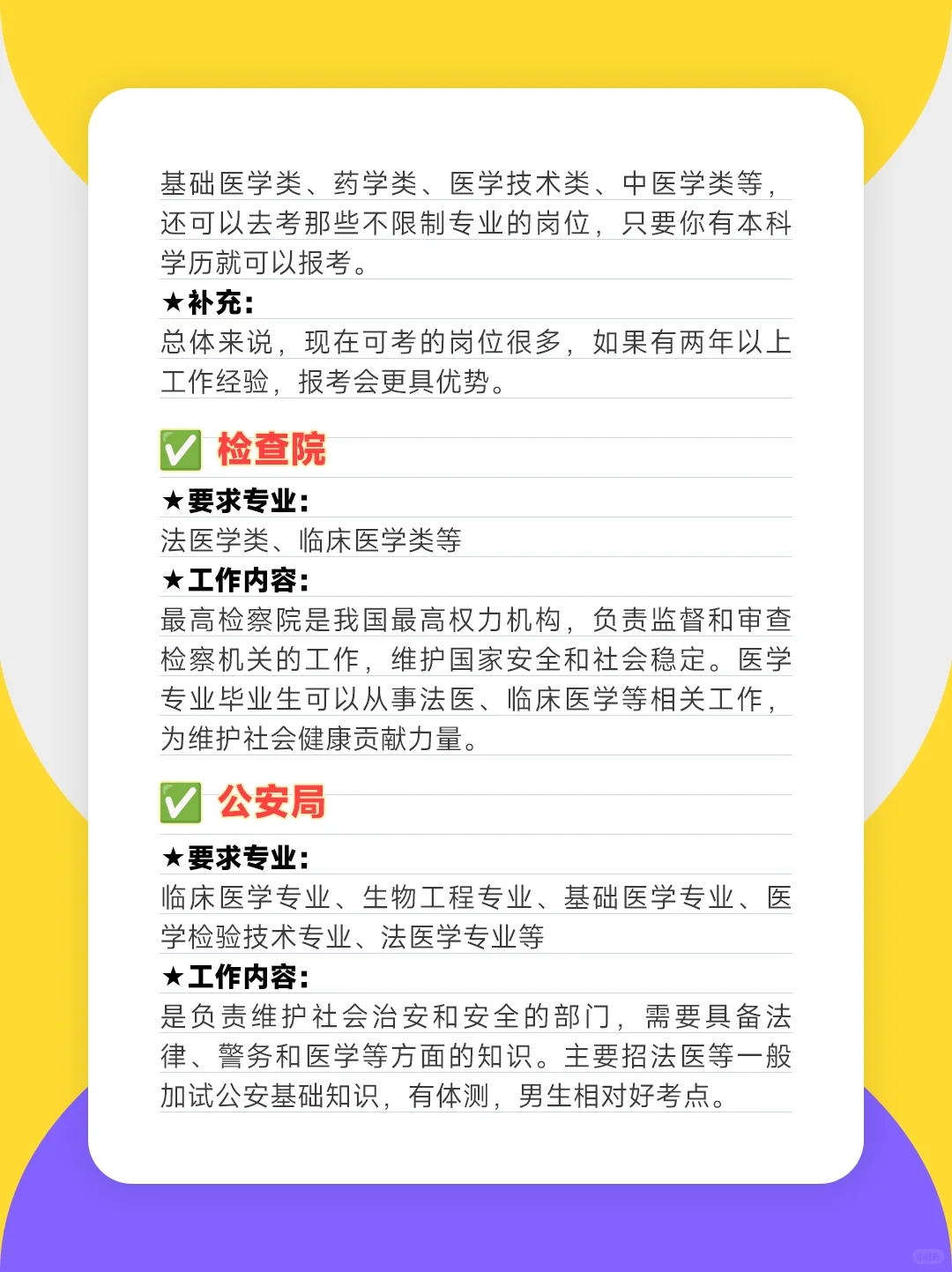 医学类专业也有铁饭碗的考公选择