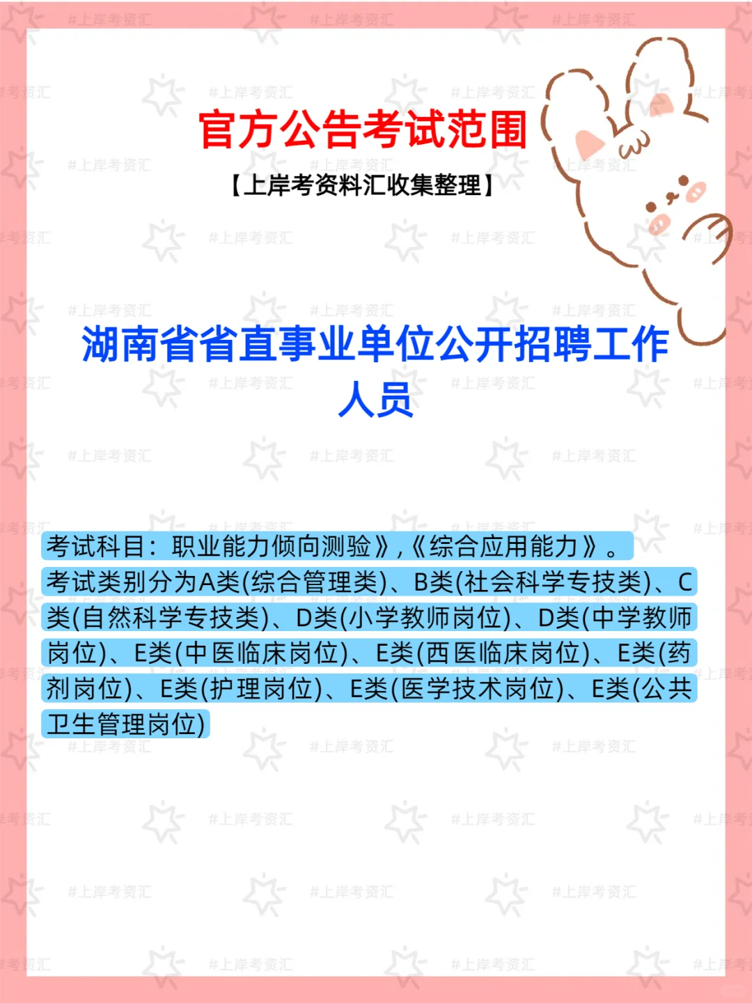 湖南省省直事业单位公开招聘工作人员