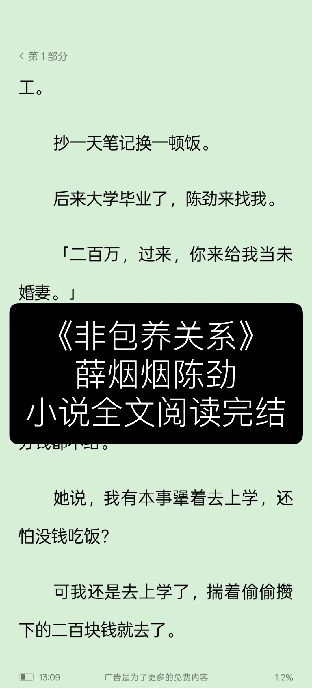 《非包养关系》薛烟烟陈劲