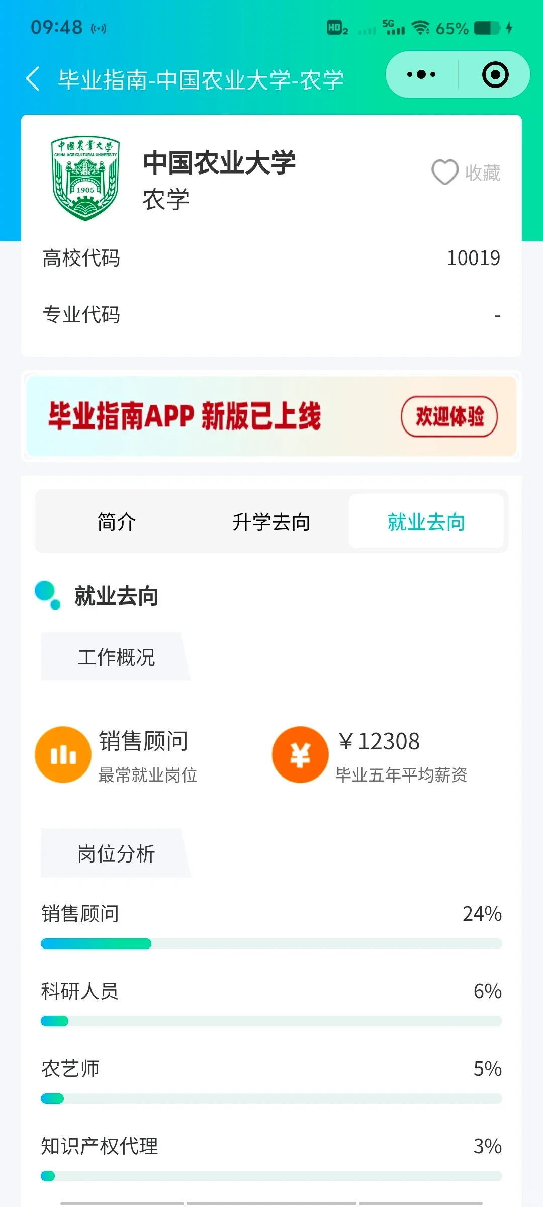 中国农业大学农学就业参考分享