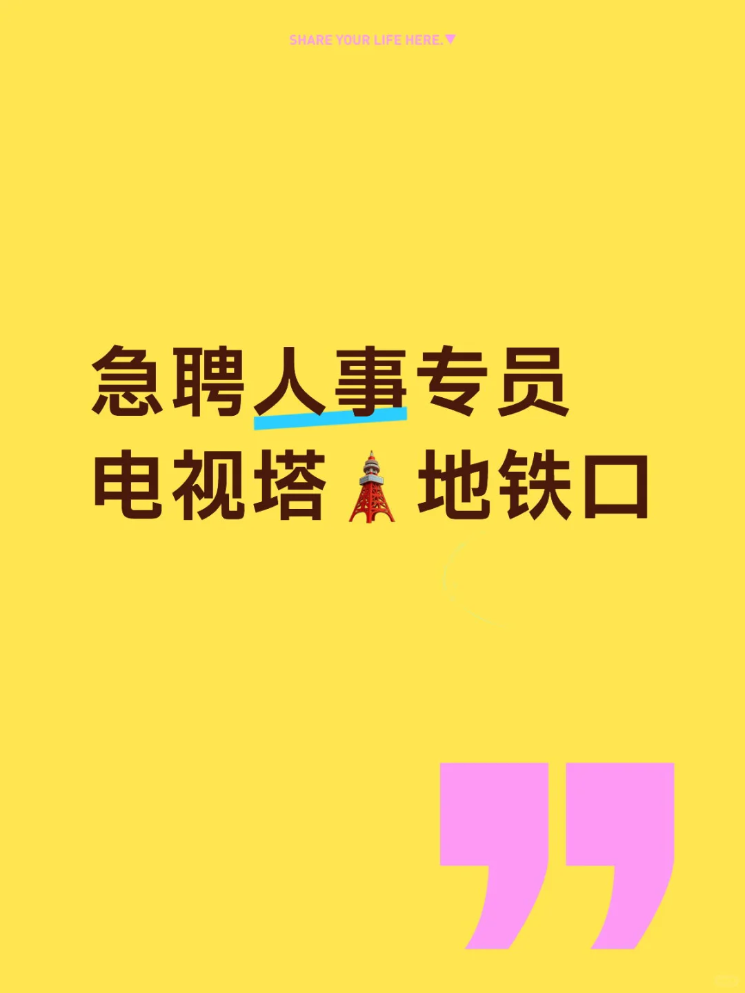 电视塔🗼急聘人事