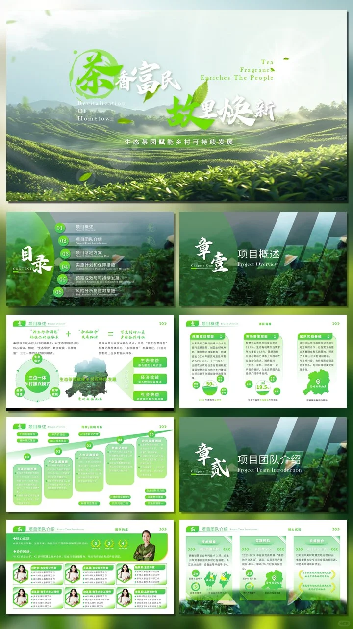 绿色乡村振兴生态茶园PPT
