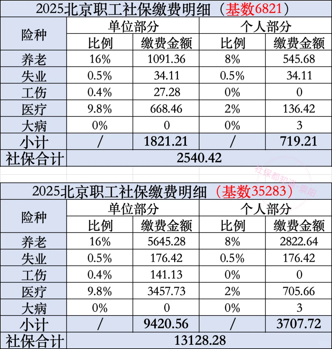 2025北京职工社保7162-35811缴费明细新