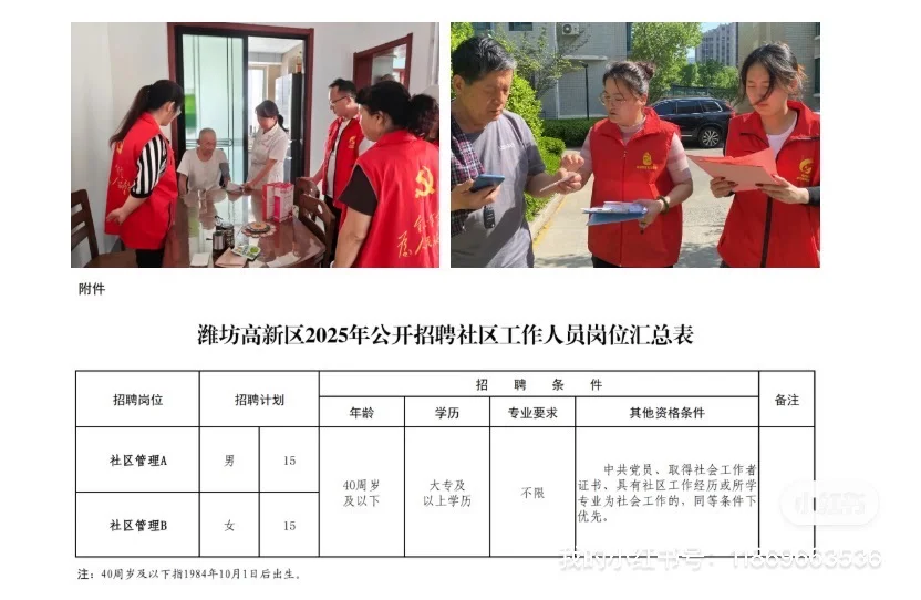潍坊社区招聘开启！30个名额等你加入