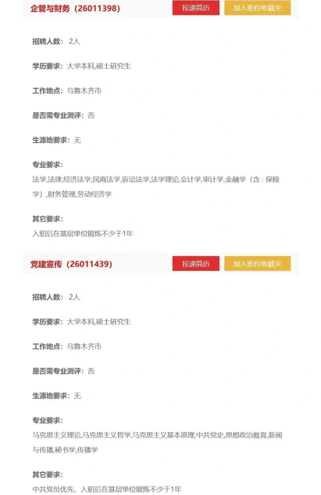 乌鲁木齐石化分公司招聘
