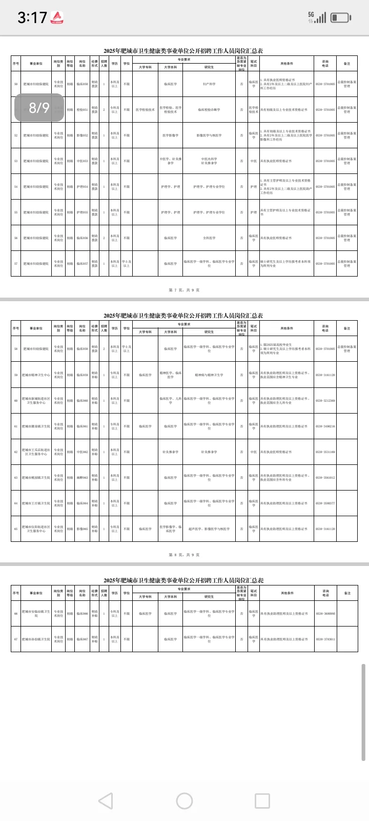 肥城市招聘卫生事业单位95人，感谢这个app