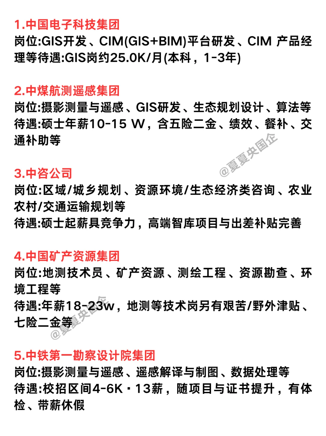 地理科学专业必投央国企秋招篇