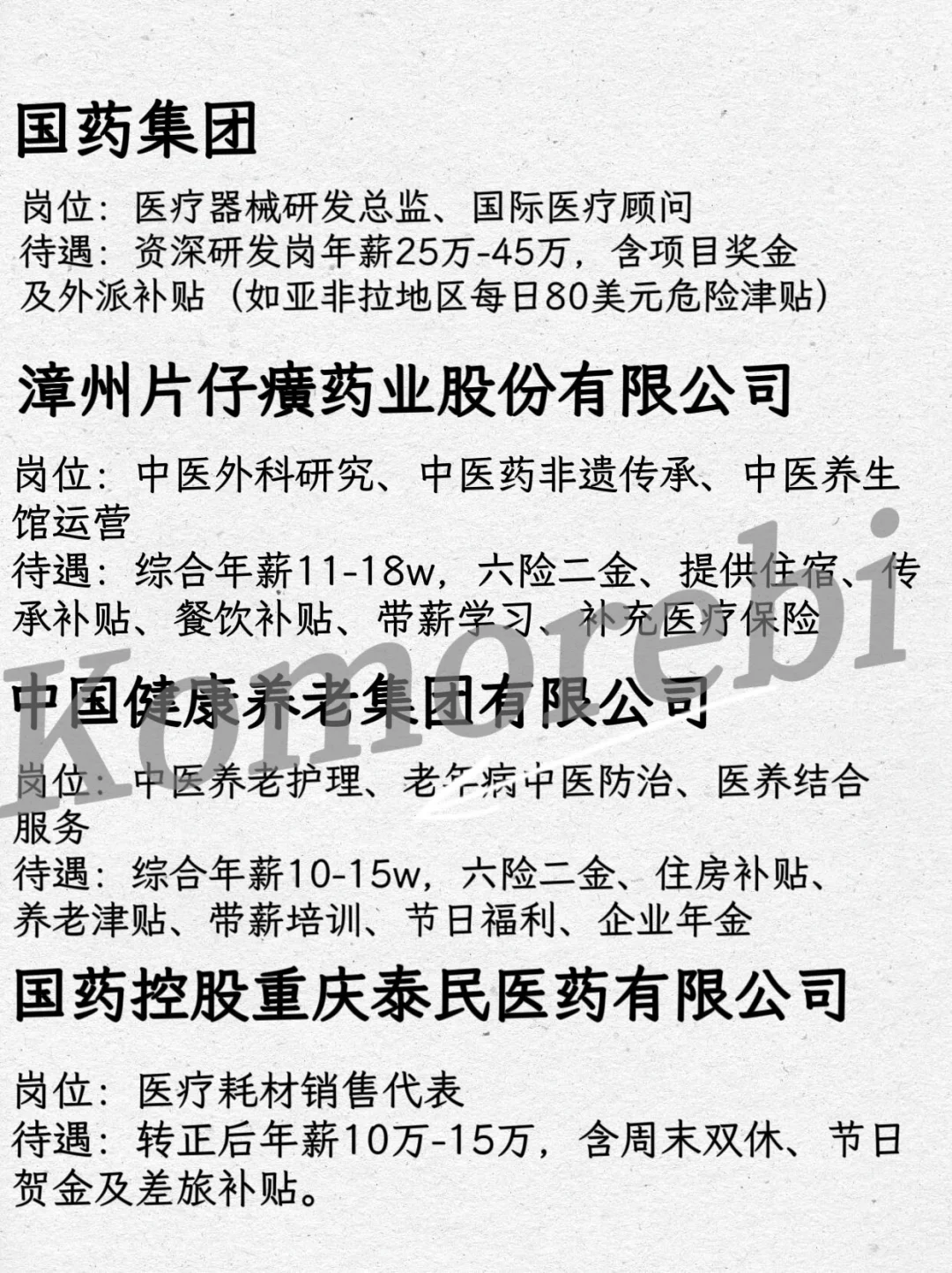 10月份医学类专业央国企秋招必看！！！