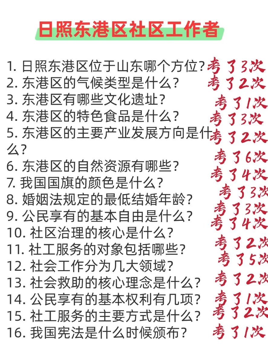 日照东港区社区工作者，今年是蕞简单的一年
