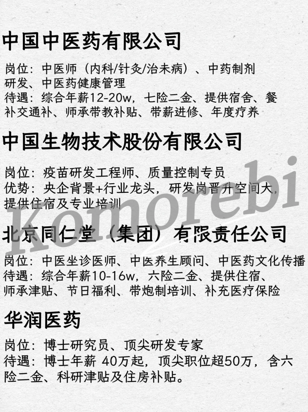 10月份医学类专业央国企秋招必看！！！