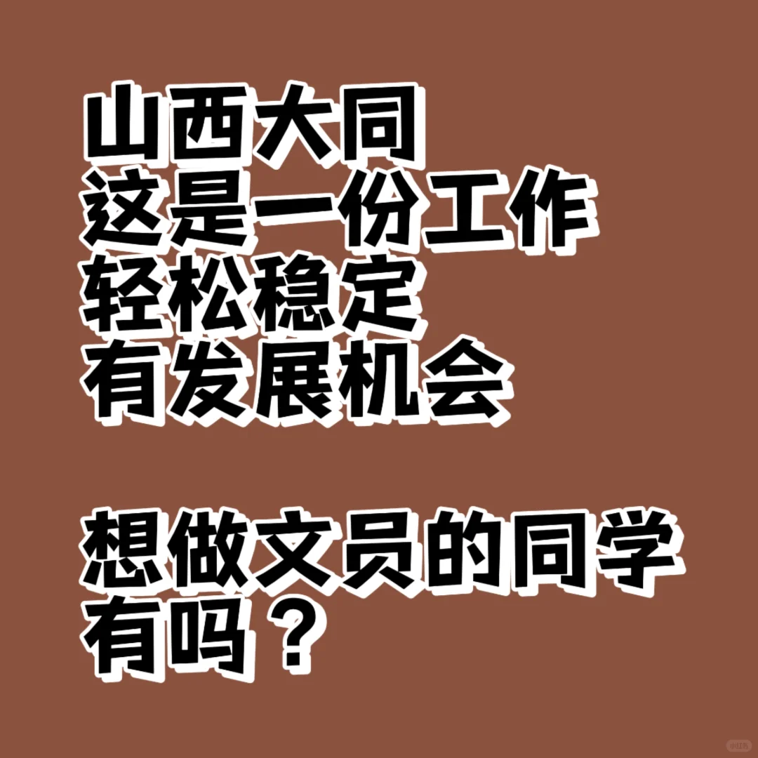 大同找文员的宝子看过来！