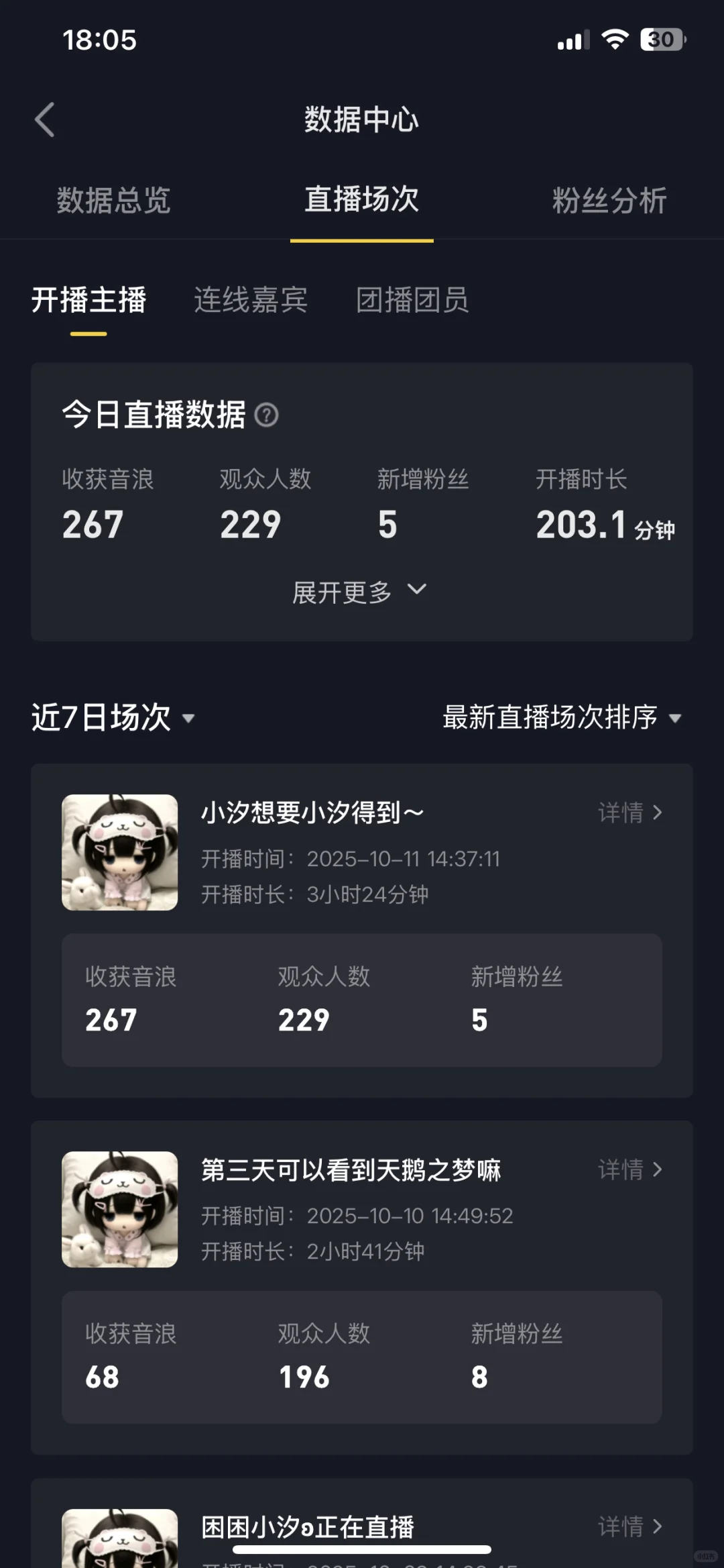 新人直播成长记～第六天