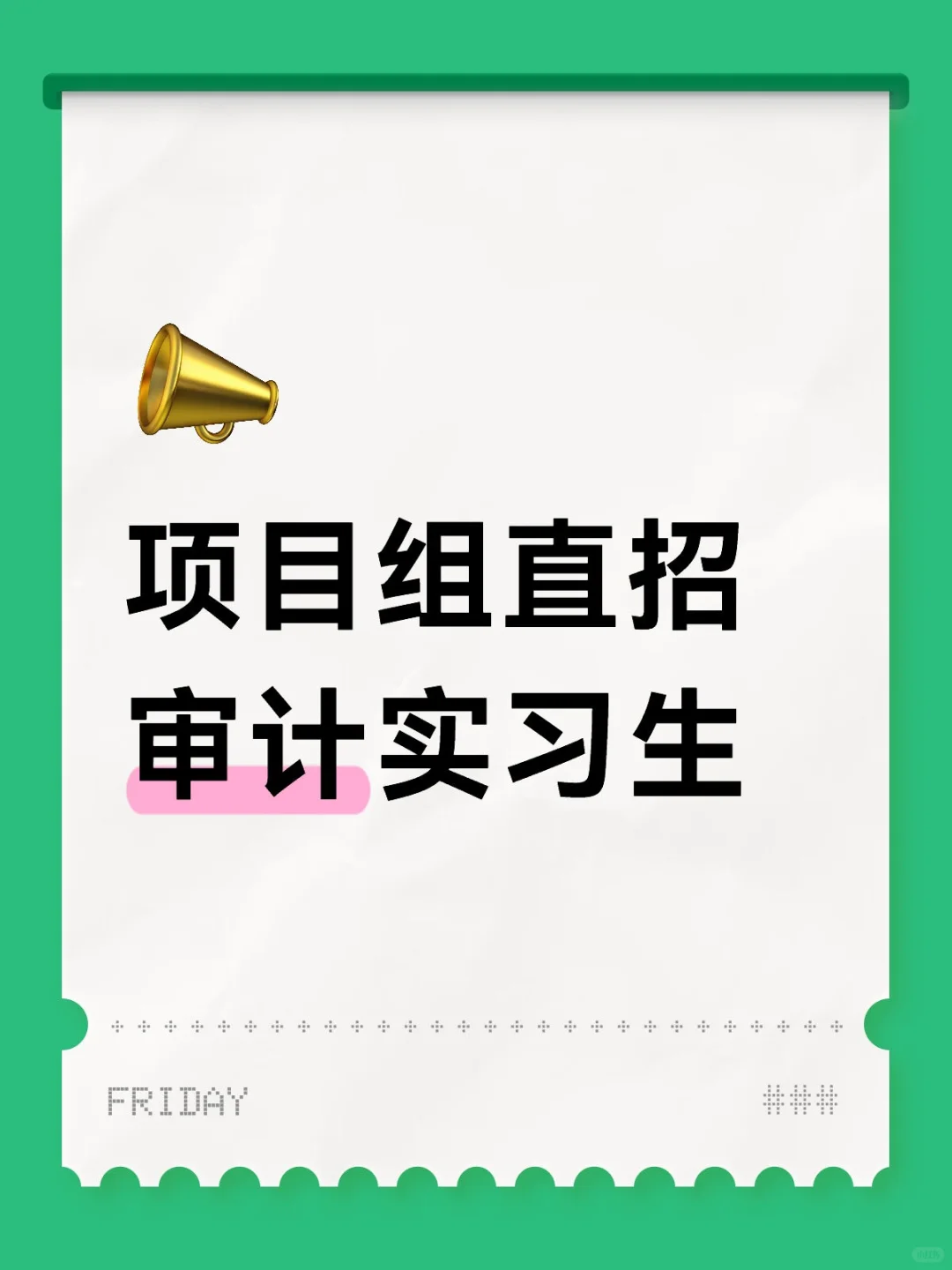 审计项目组直招审计实习生