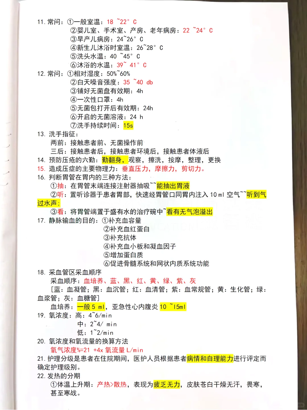 医院招聘护士笔试常考5页纸