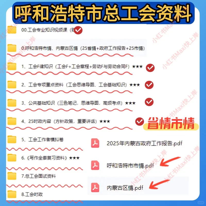 25呼和浩特市总工会招聘考试备考资料已整理