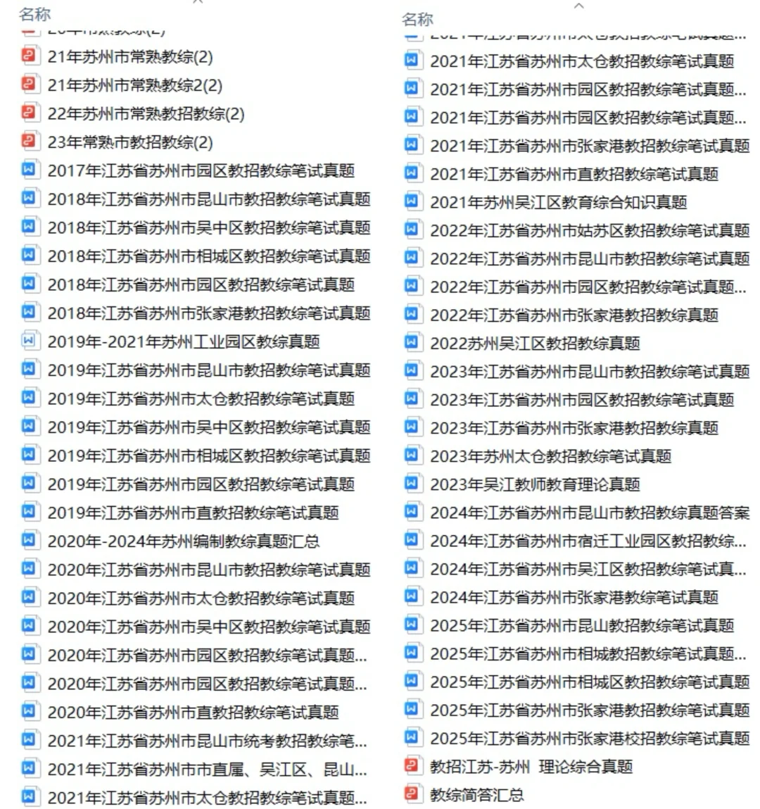 2018-2025苏州教招真题