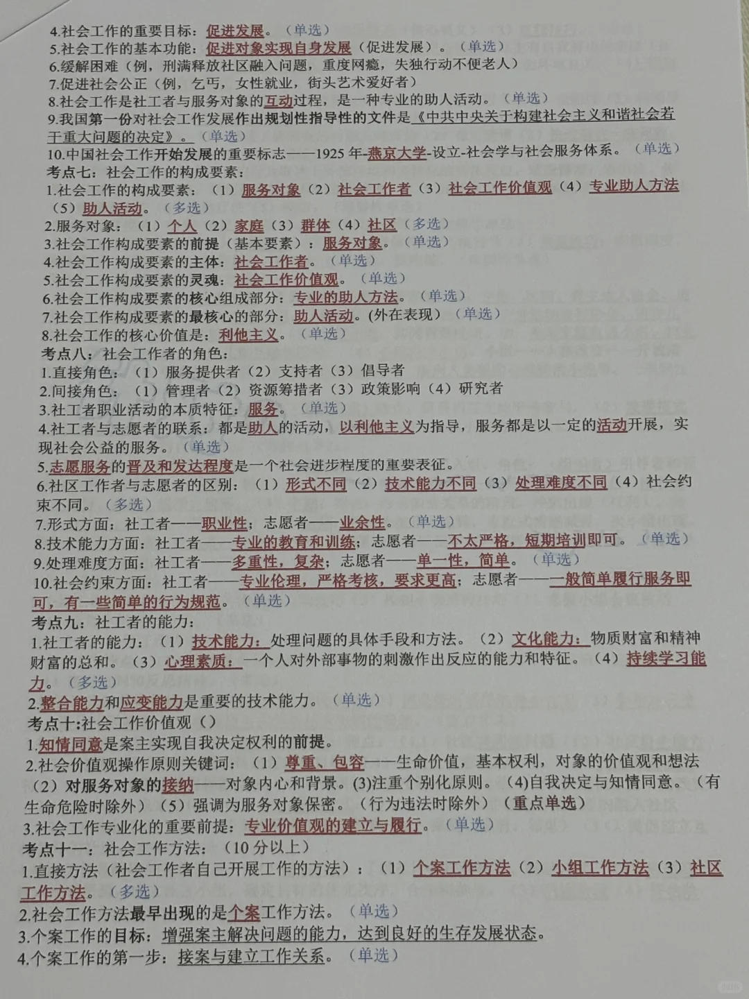社区工作者，考前7天冲刺，直接背！