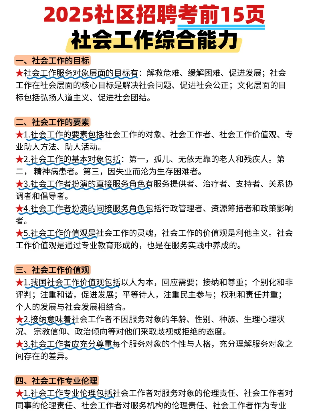 🔥社区工作者招聘，考前15页纸‼️
