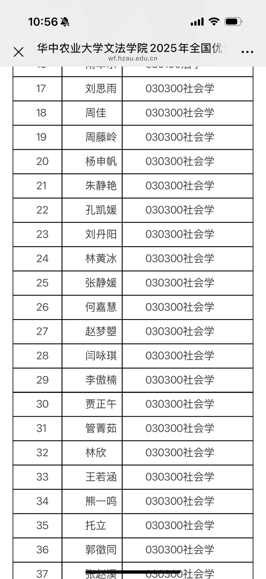 华中农业大学夏令营名单公布