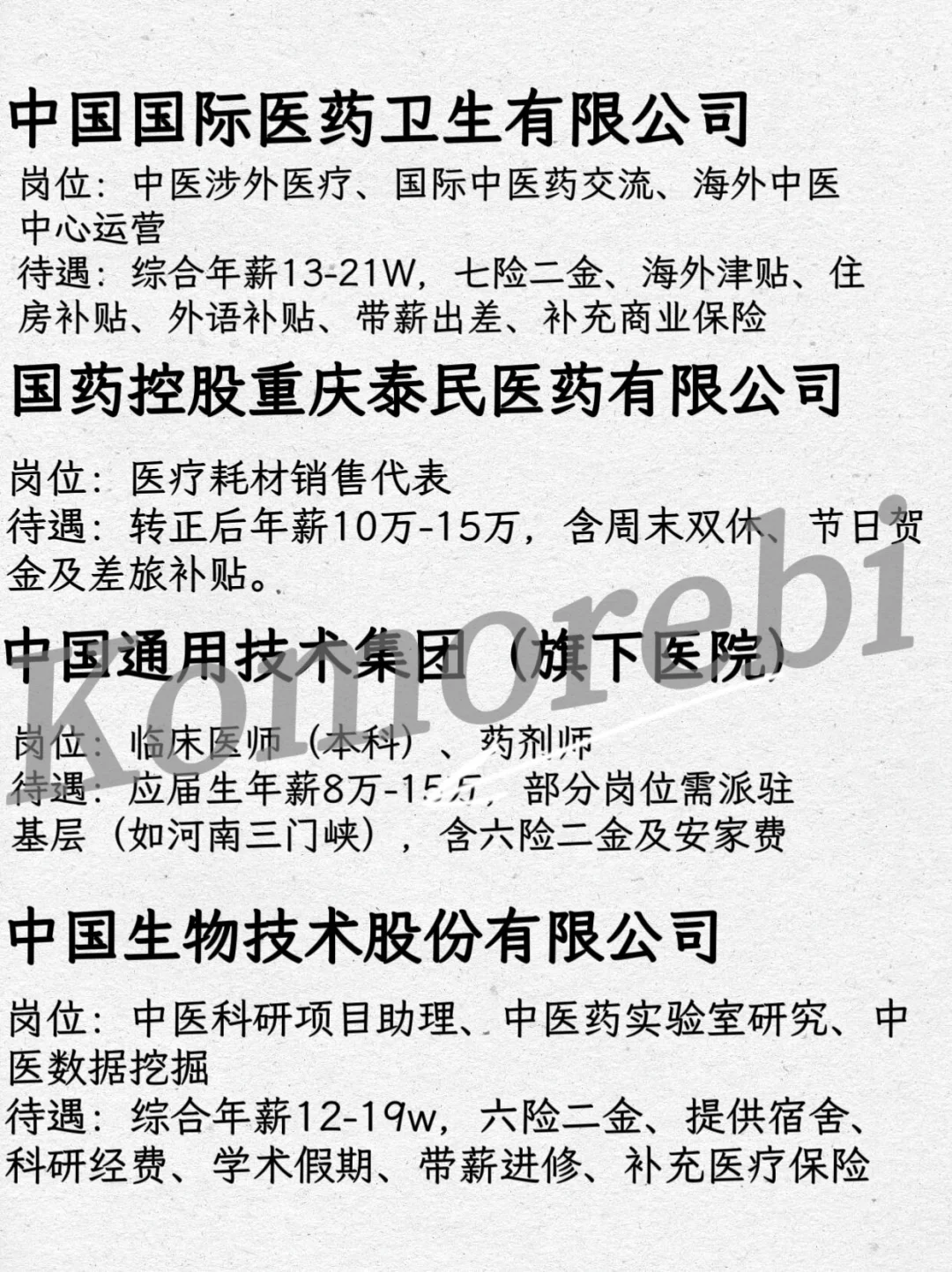 10月份医学类专业央国企秋招必看！！！