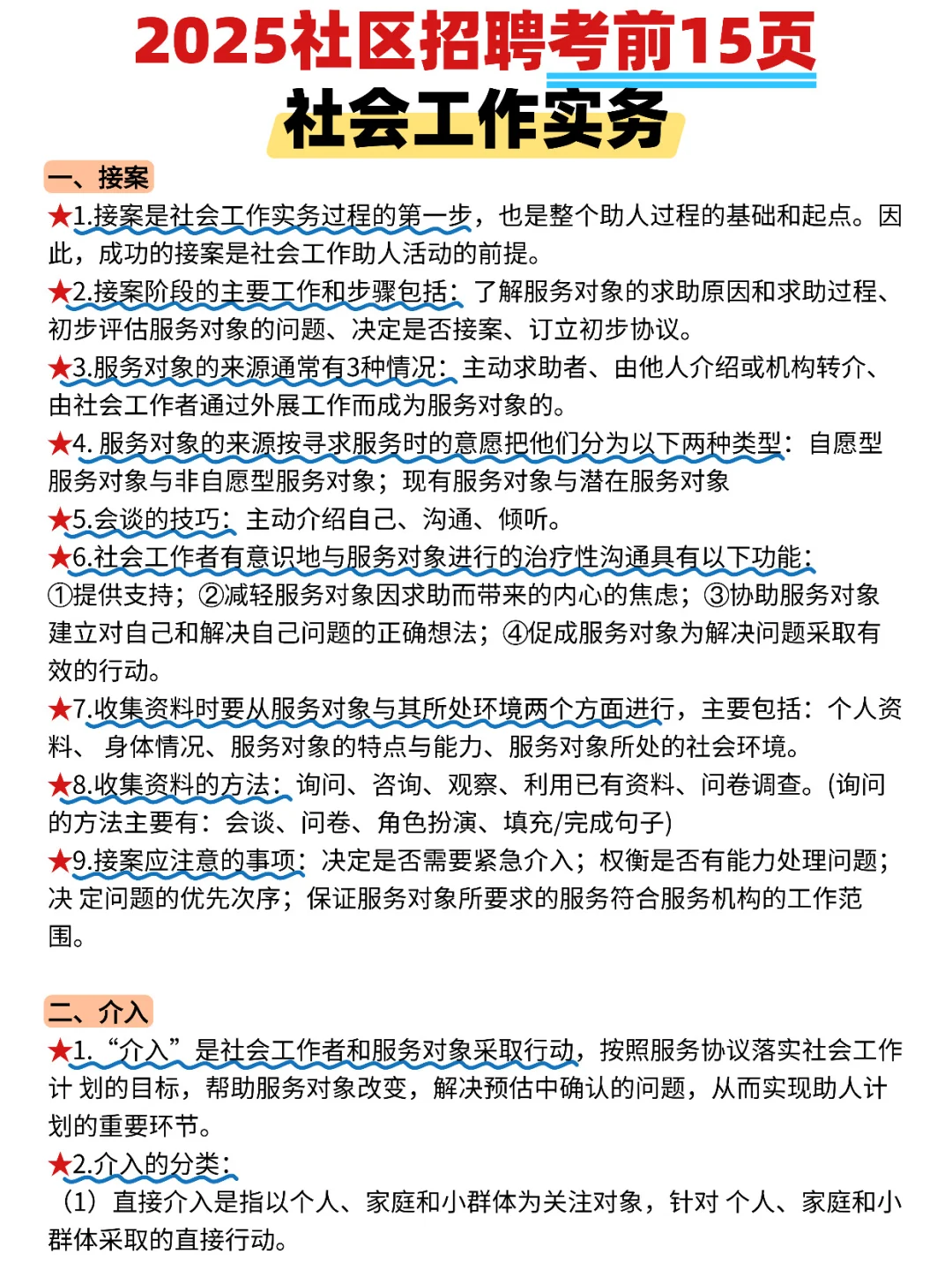 🔥社区工作者招聘，考前15页纸‼️