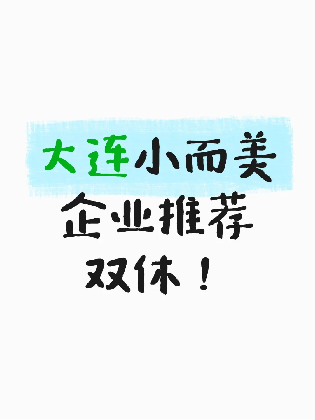 大连小而美双休企业总结