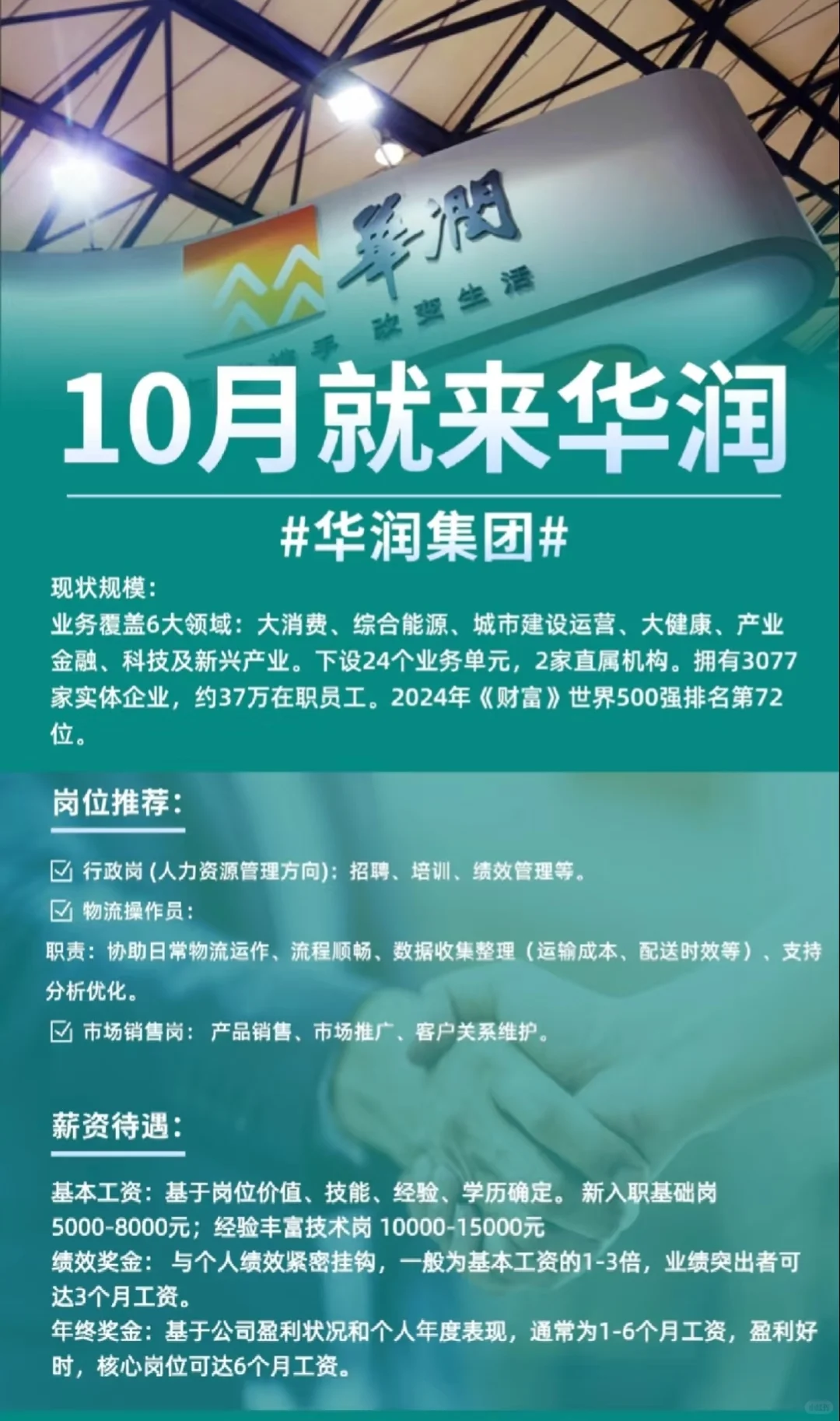 华润集团招人啦，有没有愿意来的？
