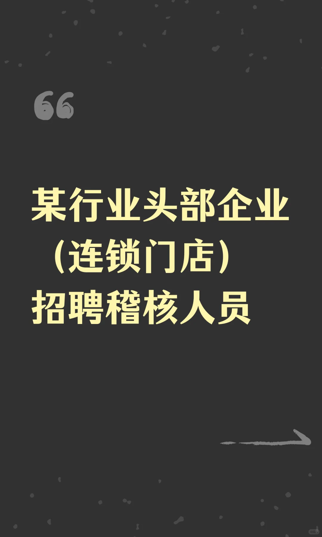 某行业头部企业（连锁门店）招聘稽核人员