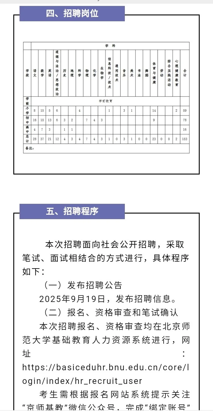 招153人|静海北师大实验学校招教师