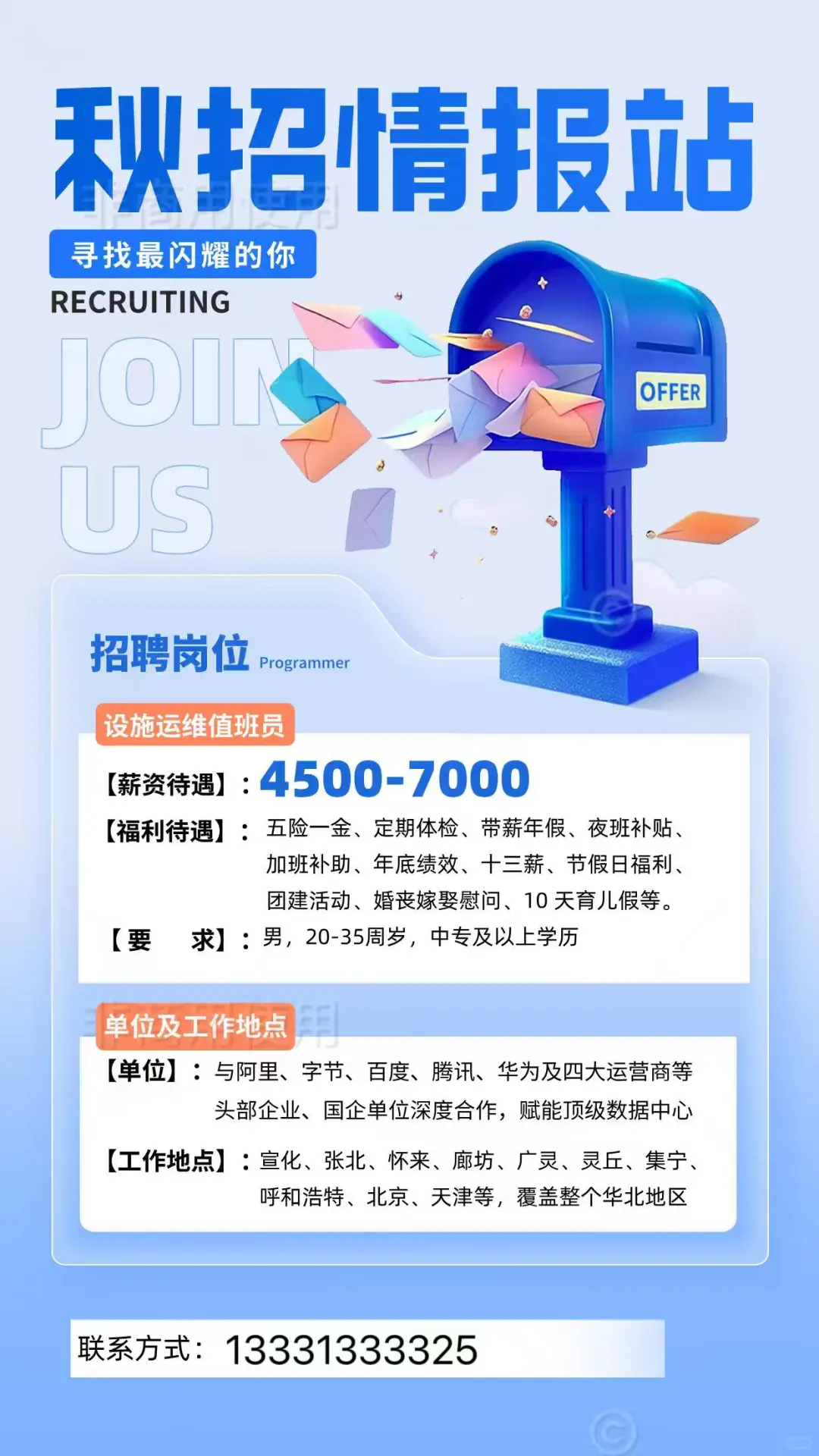 张北数据运维招聘