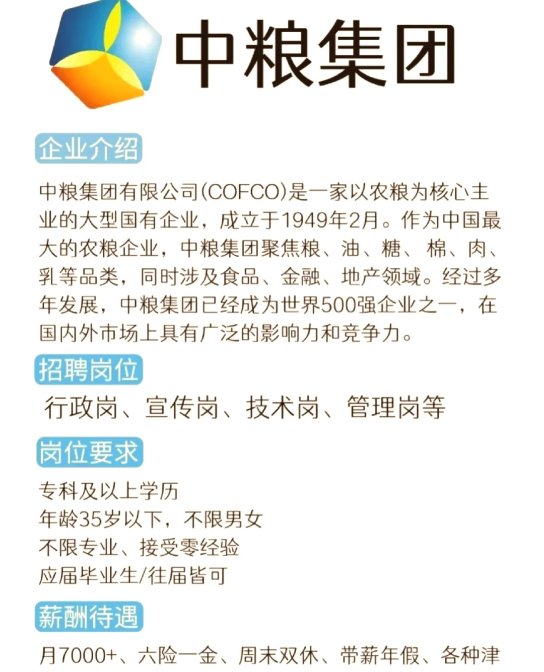 ✨ 天呐！ ✨✨ 中粮集团入职机会杀疯啦