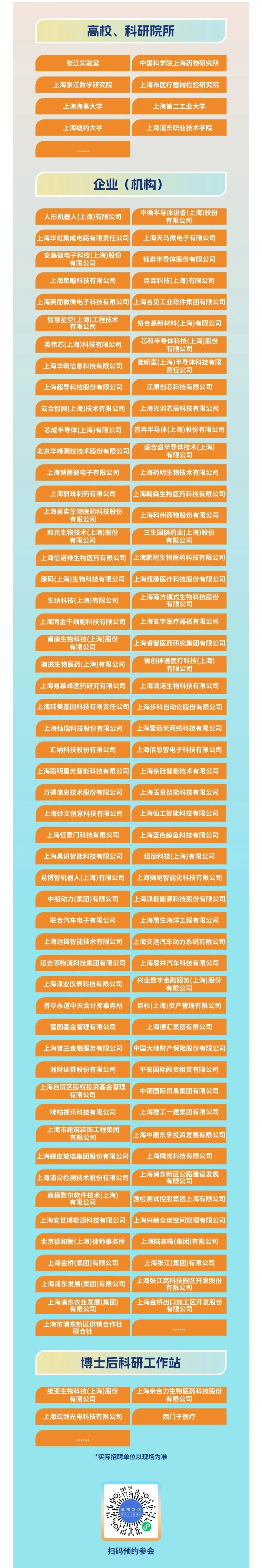 浦东新区青年人才秋季专场招聘会