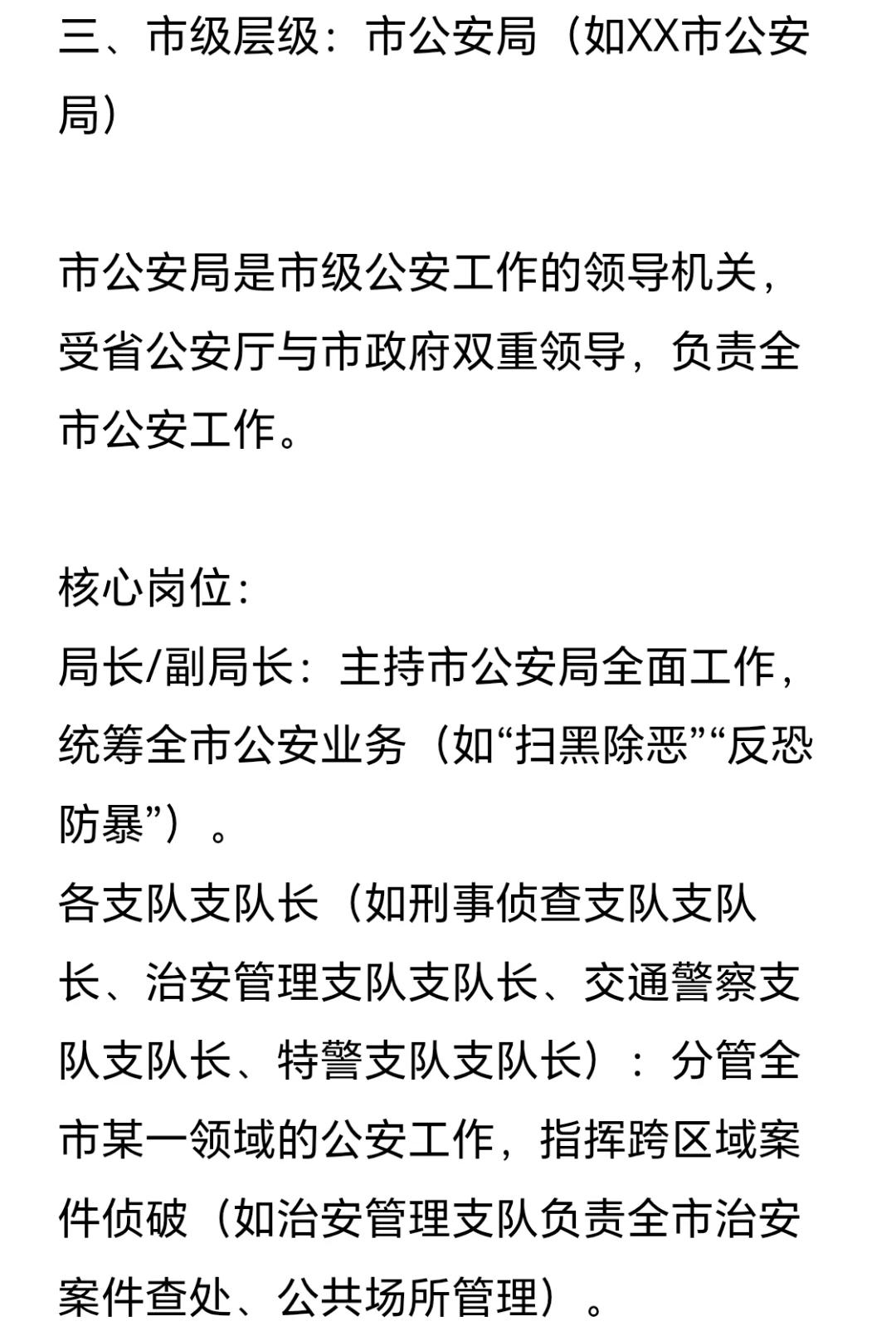 公安系统岗位层级与职责详解（刑侦文必备）
