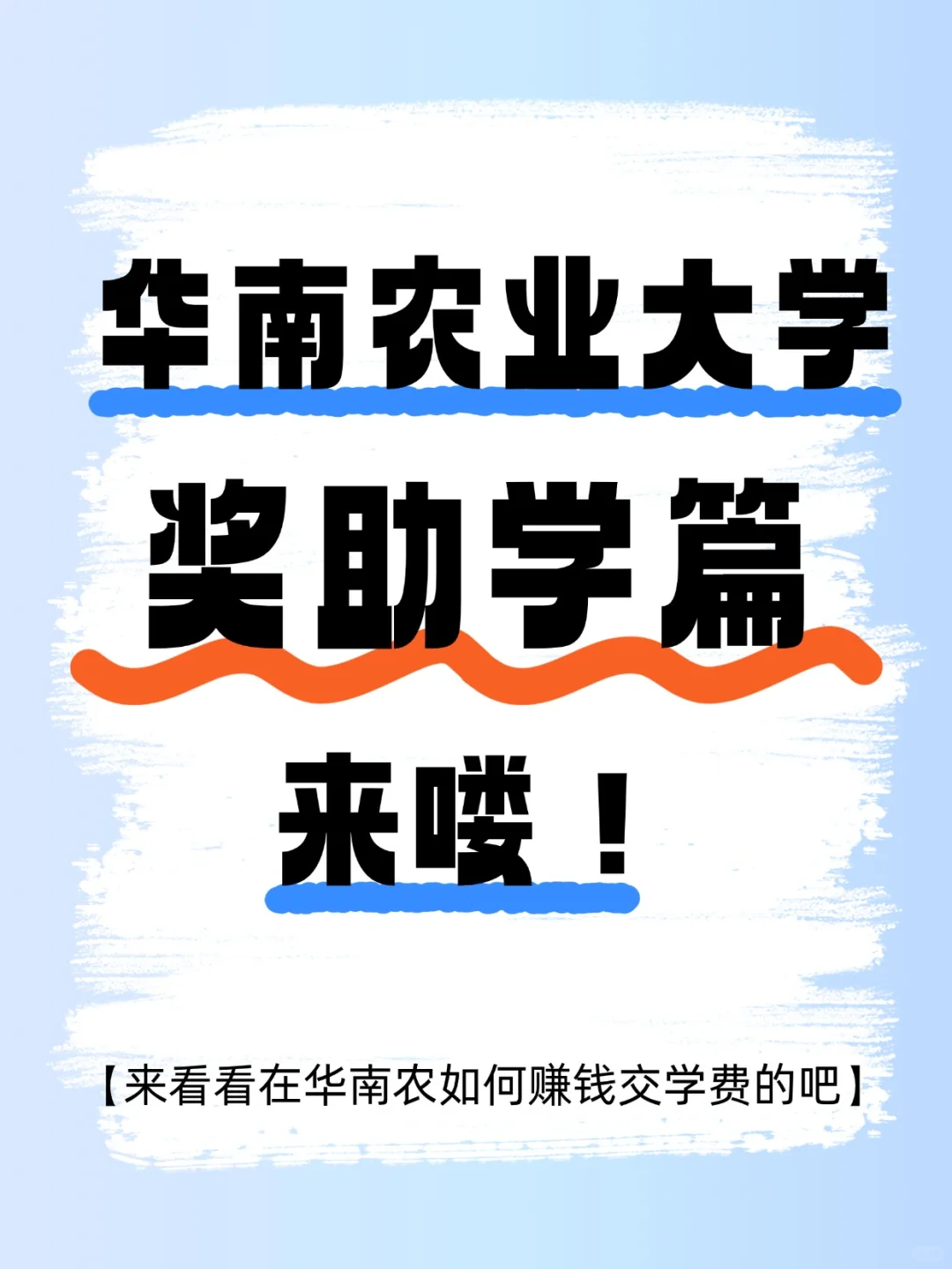 你期待的华南农业大学奖助学金篇来喽~