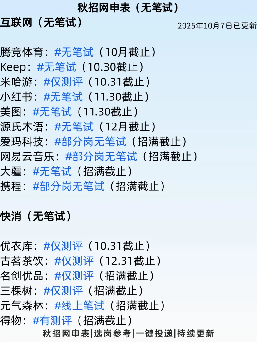 秋招别焦虑，放弃笔试一身轻