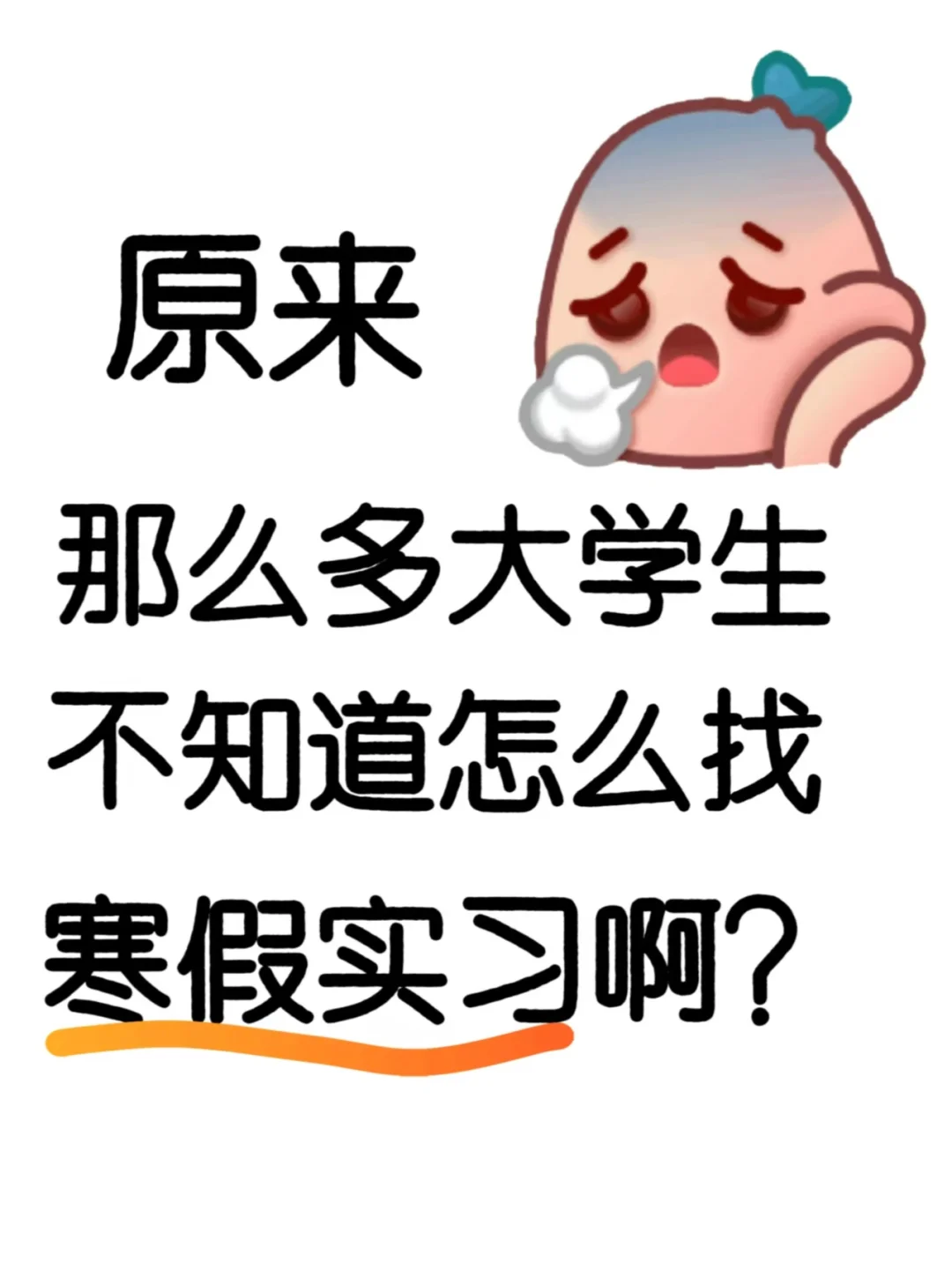 原来那么多大学生不知道寒假怎么找实习啊！