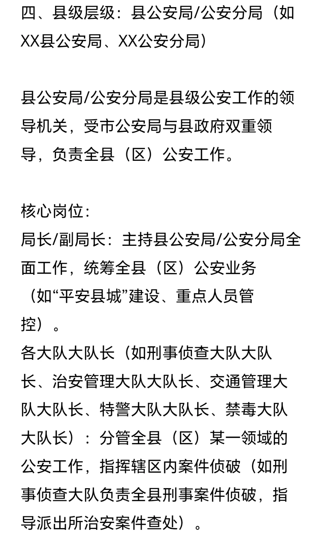 公安系统岗位层级与职责详解（刑侦文必备）