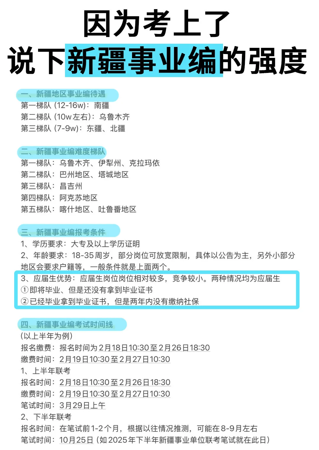 因为考上了说下新疆事业编的强度！