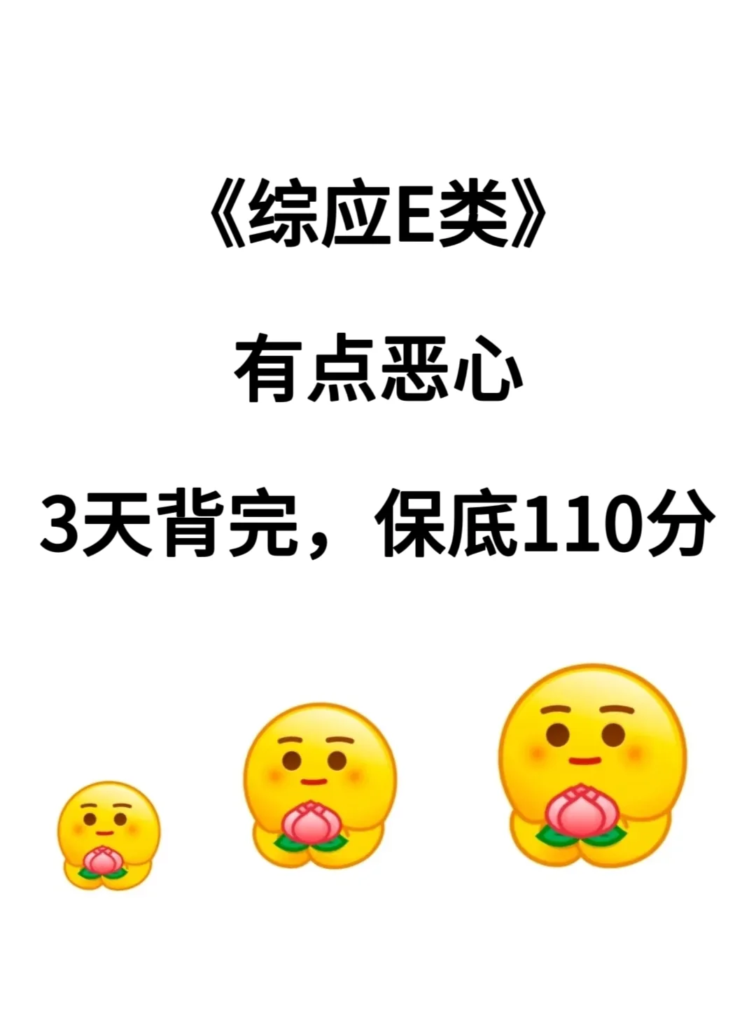 有点恶心，综应E类，3天背完保底110分