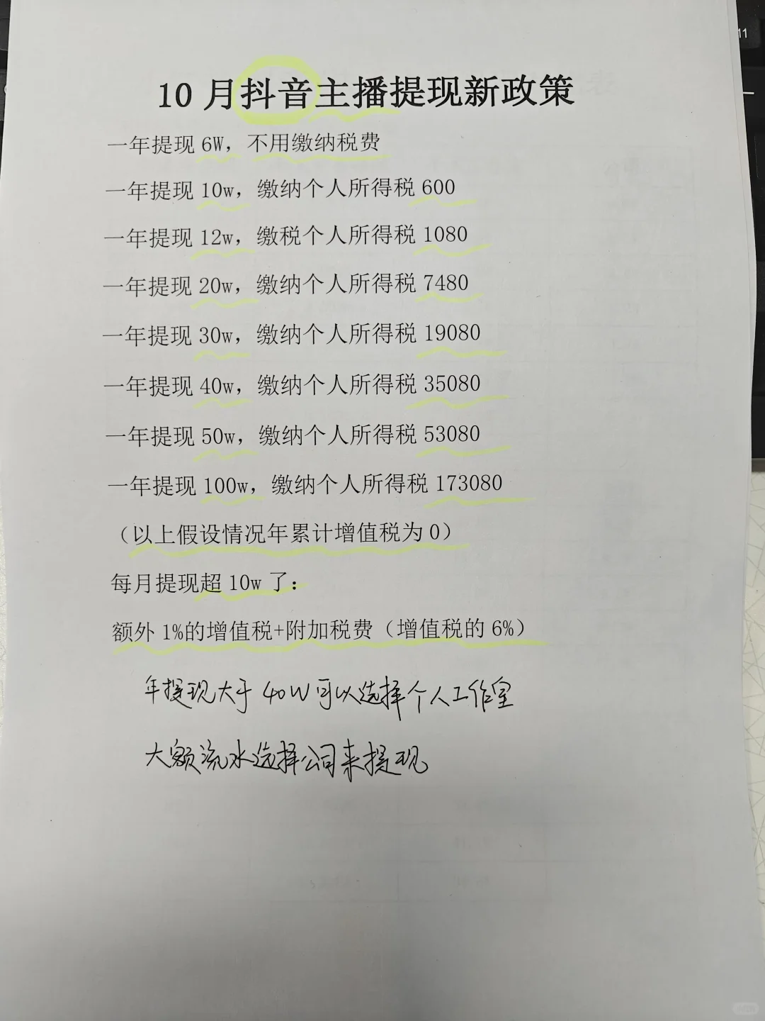 10月1号开始所有主播都需要交税了！