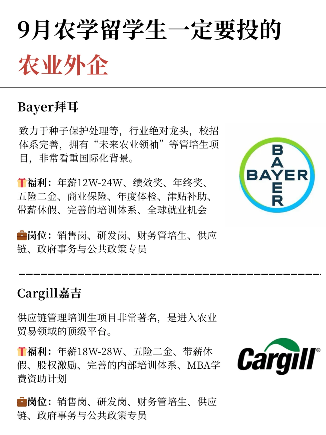 9月农学生先把这些农业外企投了吧！