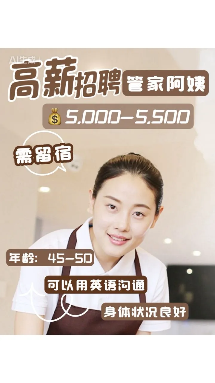 高薪急聘家阿姨，你就是！