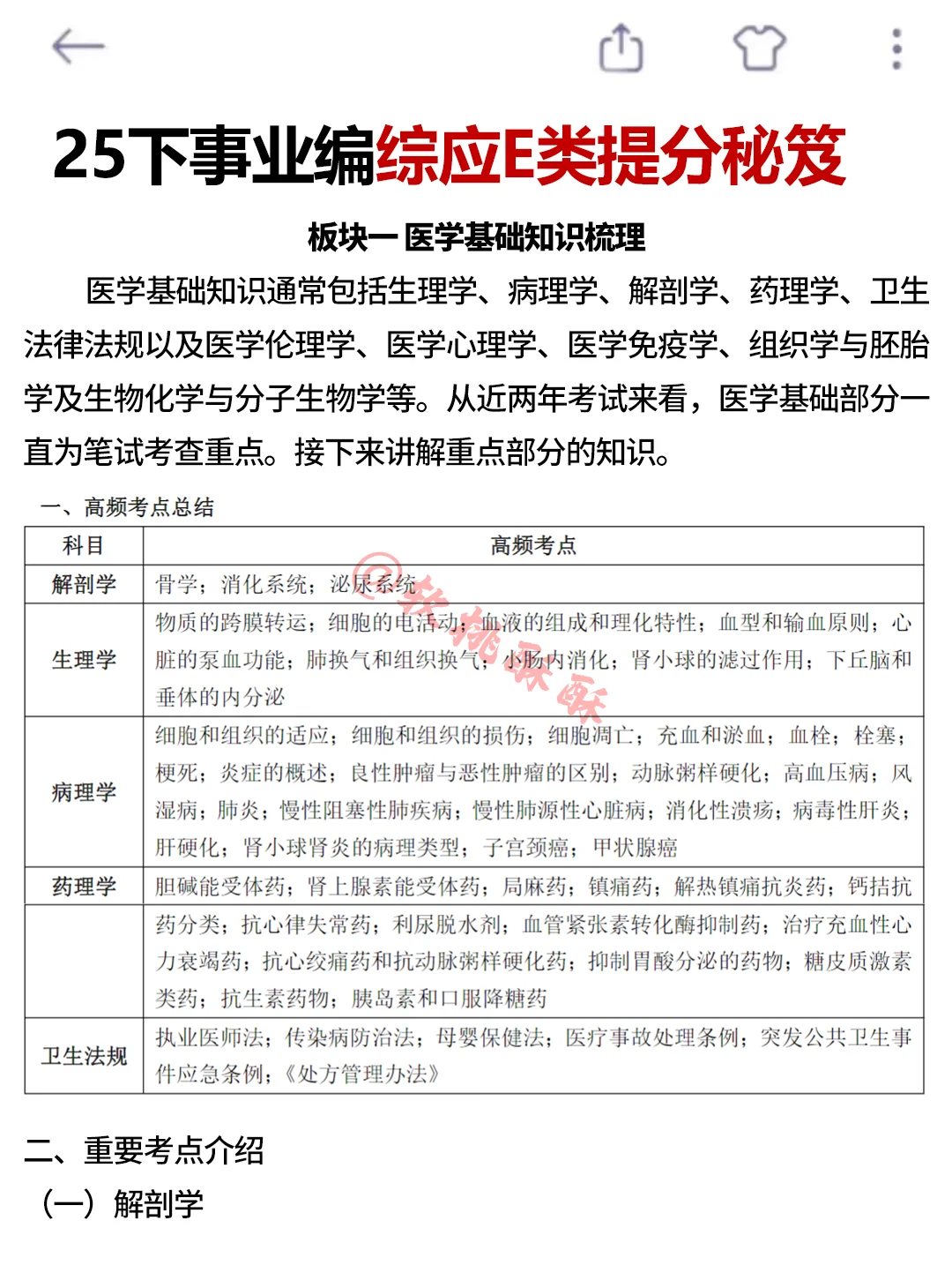 有点恶心，综应E类，3天背完保底110分