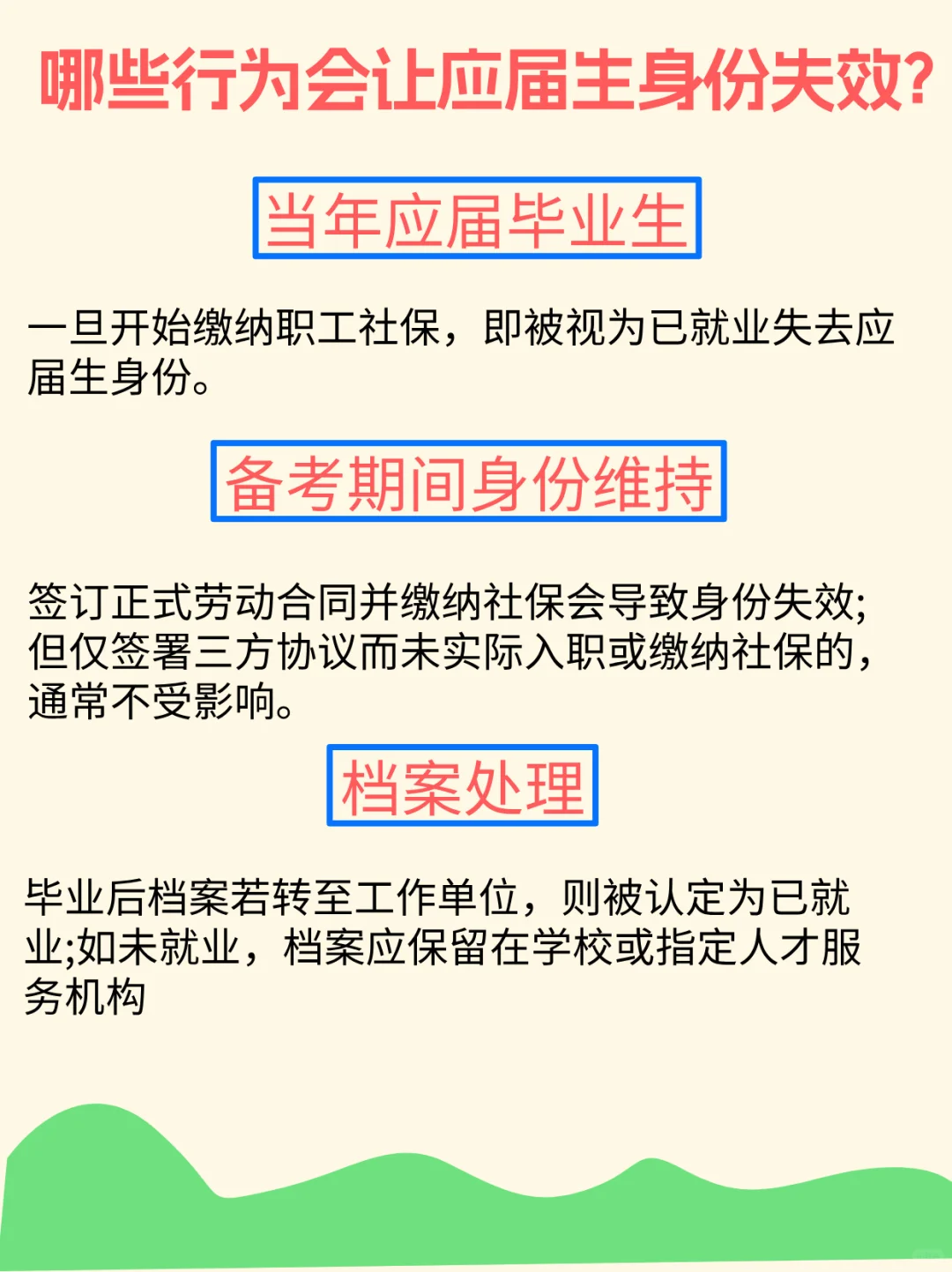 哪些行为会让应届生身份失效