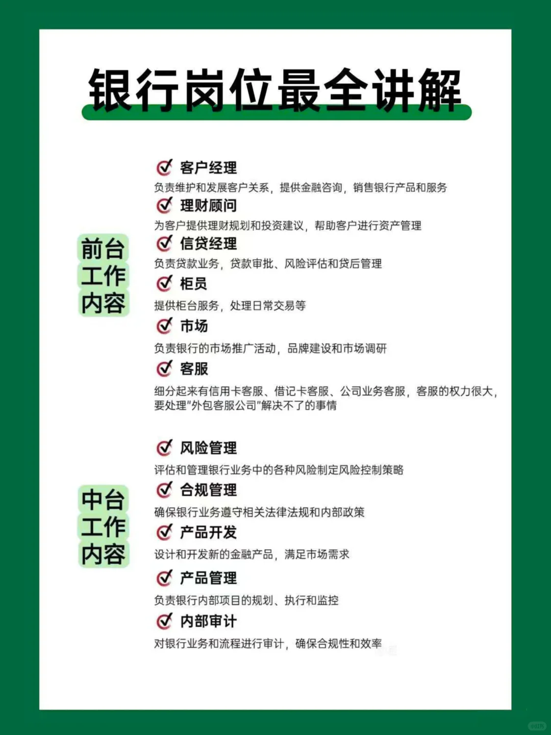 银行岗位大起底！应届生秋招必看👉