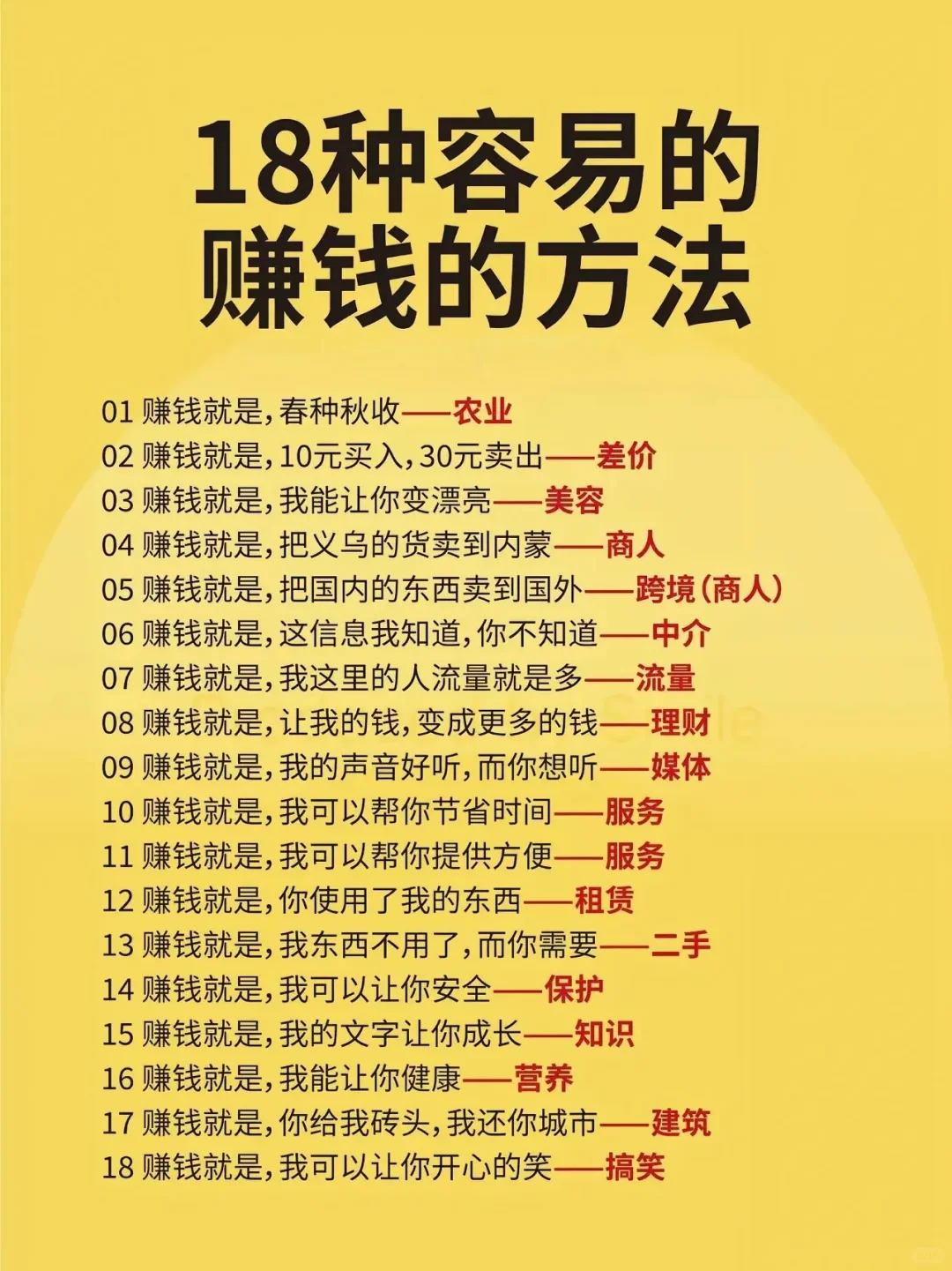 被18种容易的赚钱方法震惊到了……