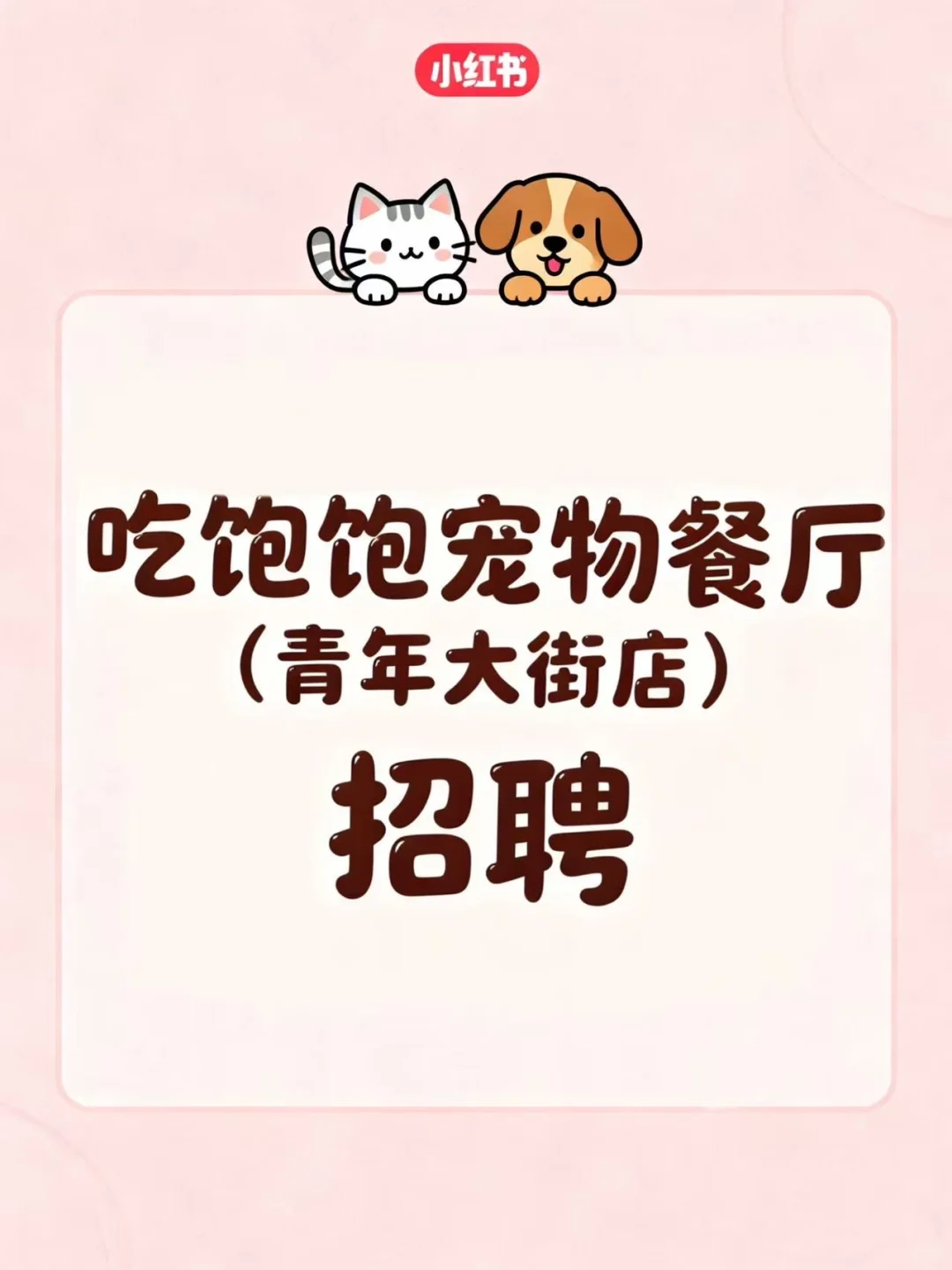 沈阳吃饱饱宠物餐厅招聘啦！